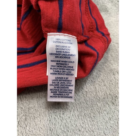 Chaps Mens XXL Red Striped Crewneck T-Shirt 100% Cotton NWT - Picture 8 of 9